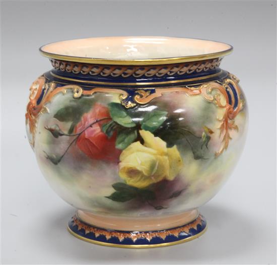 A Royal Worcester Hadley ware jardiniere